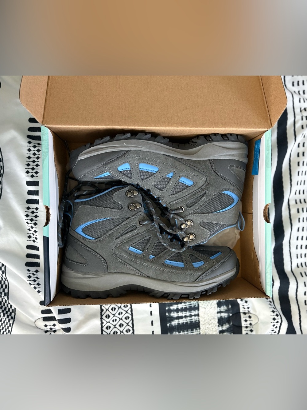 Magellan Outdoors Gray and Blue Women's Hiking Boots